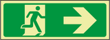 Exit right sign - no words - photoluminescent sign MJN Safety Signs Ltd