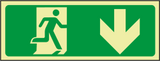 Exit down sign - no words - photoluminescent sign MJN Safety Signs Ltd