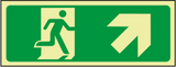 Exit diagonal right sign - no words - photoluminescent sign MJN Safety Signs Ltd