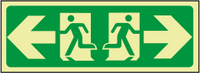 Exit left and right sign - no words - photoluminescent sign MJN Safety Signs Ltd