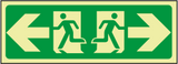 Exit left and right sign - no words - photoluminescent sign MJN Safety Signs Ltd