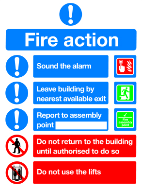 Fire action notice MJN Safety Signs Ltd