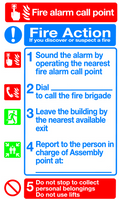 Fire action fire alarm call point MJN Safety Signs Ltd