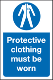 Protective clothing must be worn sign MJN Safety Signs Ltd