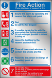 Fire action 1-7 Prestige sign MJN Safety Signs Ltd