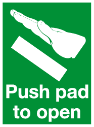 Push pad to open sign MJN Safety Signs Ltd