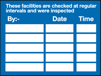 These facilities are checked at regular intervals inspected by MJN Safety Signs Ltd
