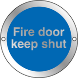 Prestige Anodized silver Fire Door Keep shut sign MJN Safety Signs Ltd