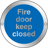 Prestige Anodized silver Fire Door Keep closed sign MJN Safety Signs Ltd