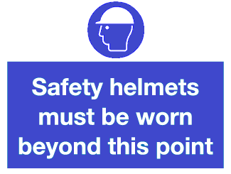 Safety helmets must be worn beyond this point sign MJN Safety Signs Ltd