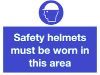 Safety helmets must be worn in this area sign MJN Safety Signs Ltd