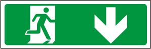 Exit down sign no words MJN Safety Signs Ltd