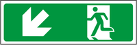 Exit diagonal down left sign no words MJN Safety Signs Ltd