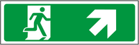 Exit diagonal up right sign no words MJN Safety Signs Ltd