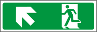 Exit diagonal up left sign no words MJN Safety Signs Ltd