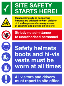 Site Safety Starts here sign MJN