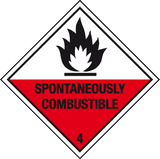 Spontaneously combustible label MJN Safety Signs Ltd