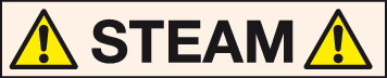 Steam pipeline label | Safety sign supplier | MJN Safety Signs Ltd