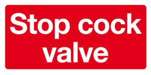 Stop cock valve sign MJN Safety Signs Ltd