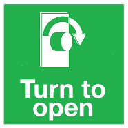 Turn to open right sign MJN Safety Signs Ltd