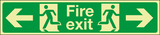 Fire exit left and right photoluminescent sign MJN Safety Signs Ltd