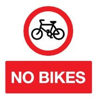 No bikes sign MJN Safety Signs Ltd
