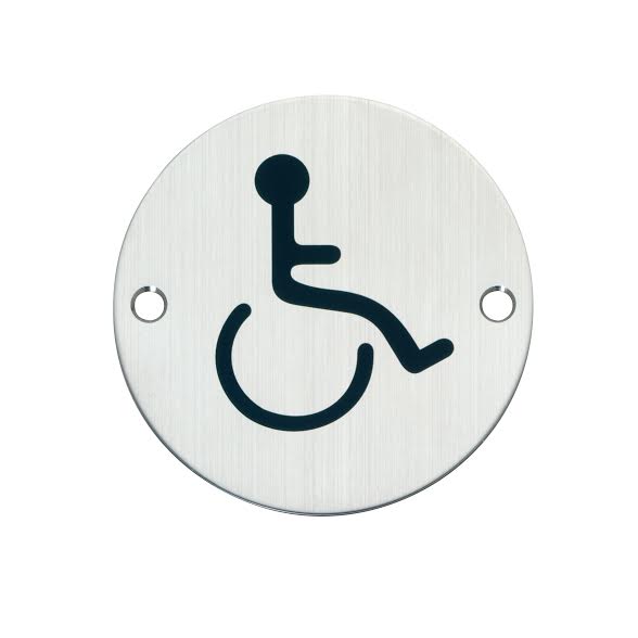 Polished disabled W.C door sign MJN
