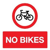 No bikes sign MJN Safety Signs Ltd