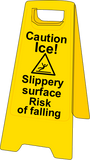 Double sided plastic floor stand Caution Ice MJN Safety Signs Ltd