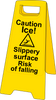 caution ice sign - Double sided plastic floor stand
