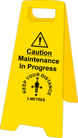 Caution maintenance in progress keep your distance MJN Safety Signs Ltd