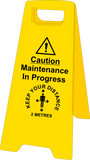 Caution maintenance in progress keep your distance MJN Safety Signs Ltd