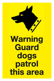 Warning Guard dogs patrol this area sign MJN Safety Signs Ltd
