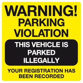 Warning Parking Violation sign MJN Safety Signs Ltd
