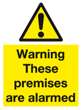 Warning These premises are alarmed sign MJN Safety Signs Ltd