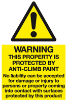 Warning anti-climb paint MJN Safety Signs Ltd