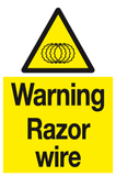 Warning Razor wire sign MJN Safety Signs Ltd