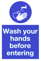 Wash your hands before entering sign MJN Safety Signs Ltd