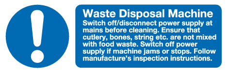 grinder pump waste disposal signage