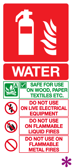 Water fire extinguisher ID sign MJN Safety Signs Ltd