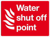 Water shut off point sign MJN Safety Signs Ltd