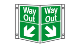 Way out directional projecting sign MJN Safety Signs Ltd