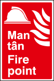 Man Tan Fire point welsh sign MJN Safety Signs Ltd