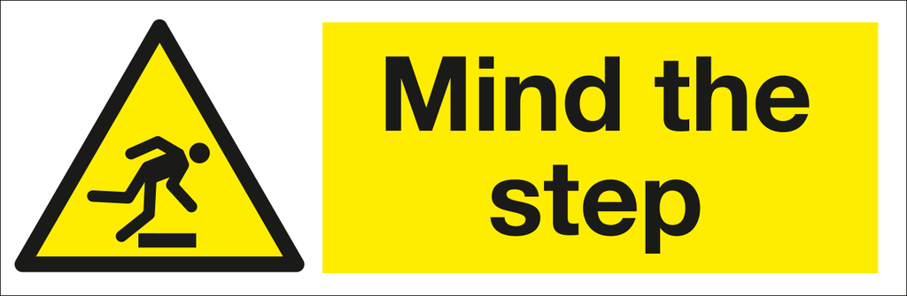 mind the step sign | Warning signs | UK Safety sign supplier – MJN ...